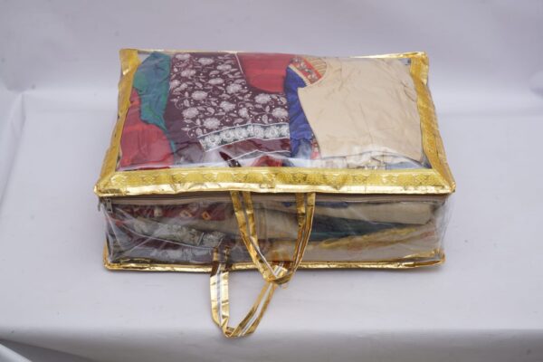 Transparent Golden Storage Bag